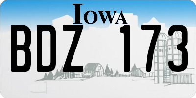 IA license plate BDZ173