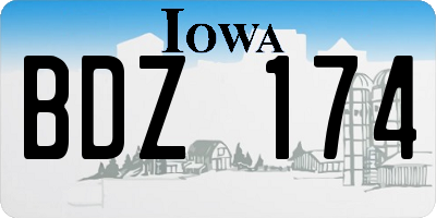 IA license plate BDZ174