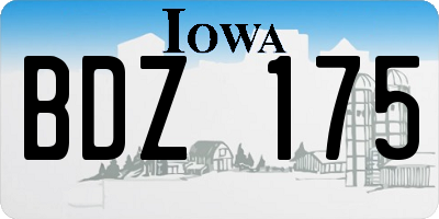 IA license plate BDZ175