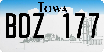 IA license plate BDZ177