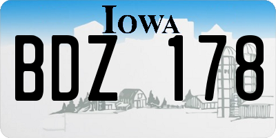 IA license plate BDZ178