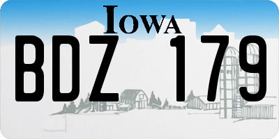 IA license plate BDZ179