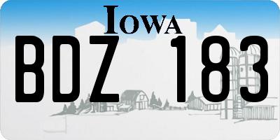 IA license plate BDZ183
