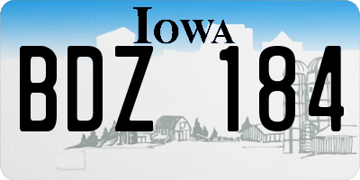 IA license plate BDZ184