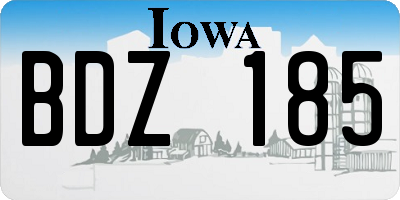 IA license plate BDZ185