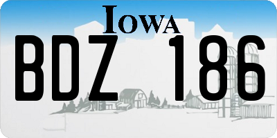 IA license plate BDZ186
