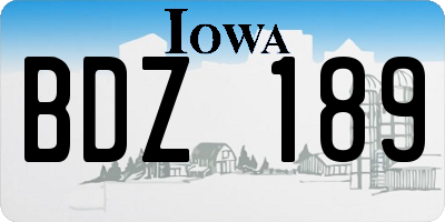 IA license plate BDZ189