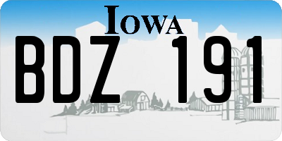 IA license plate BDZ191