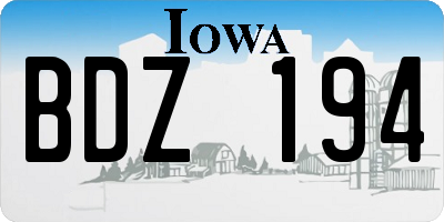 IA license plate BDZ194