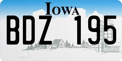 IA license plate BDZ195