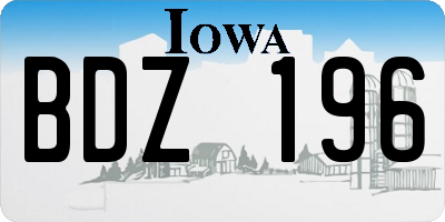 IA license plate BDZ196