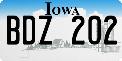 IA license plate BDZ202