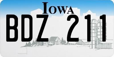 IA license plate BDZ211