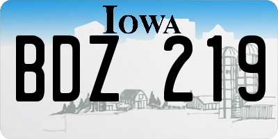 IA license plate BDZ219