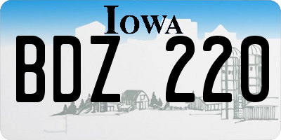 IA license plate BDZ220