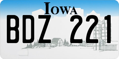 IA license plate BDZ221