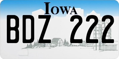 IA license plate BDZ222
