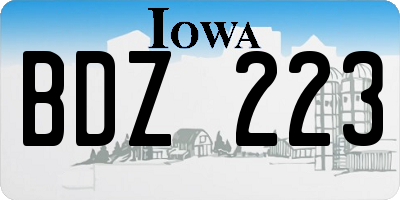IA license plate BDZ223