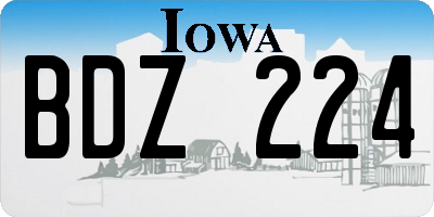 IA license plate BDZ224