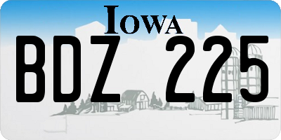 IA license plate BDZ225