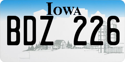 IA license plate BDZ226