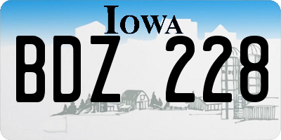 IA license plate BDZ228
