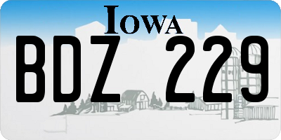 IA license plate BDZ229