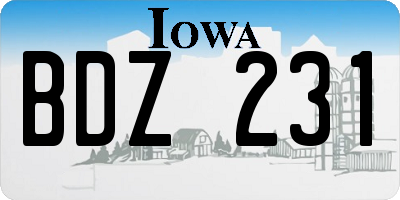 IA license plate BDZ231