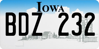 IA license plate BDZ232