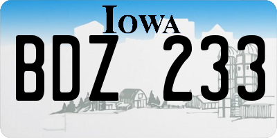 IA license plate BDZ233