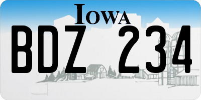 IA license plate BDZ234
