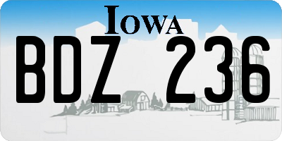 IA license plate BDZ236