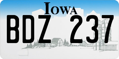 IA license plate BDZ237
