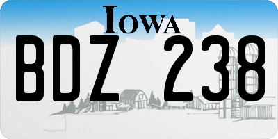 IA license plate BDZ238