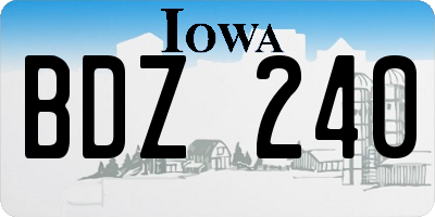 IA license plate BDZ240