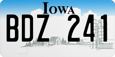 IA license plate BDZ241