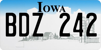 IA license plate BDZ242