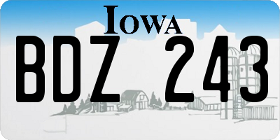 IA license plate BDZ243