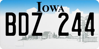 IA license plate BDZ244