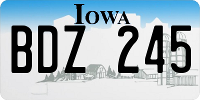 IA license plate BDZ245