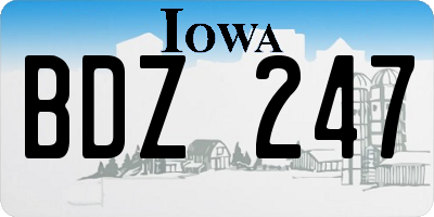 IA license plate BDZ247