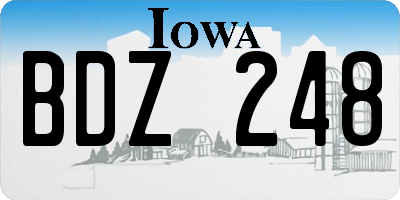 IA license plate BDZ248