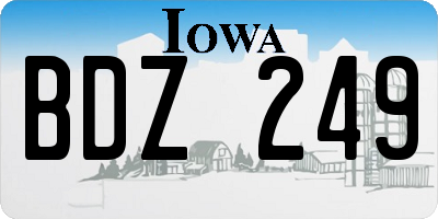IA license plate BDZ249
