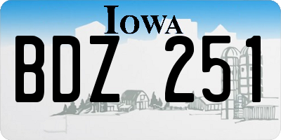 IA license plate BDZ251
