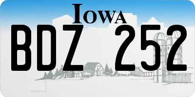 IA license plate BDZ252