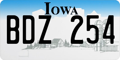 IA license plate BDZ254