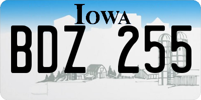 IA license plate BDZ255