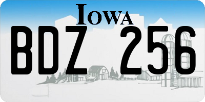 IA license plate BDZ256