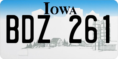 IA license plate BDZ261