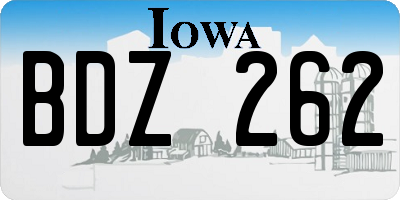 IA license plate BDZ262